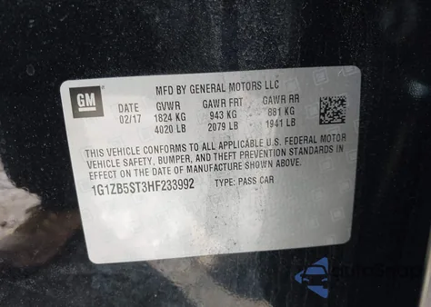 2017 Chevrolet Malibu Ls from USA, damaged, VIN 1G1ZB5ST3HF233992